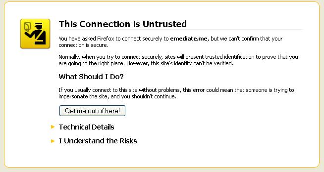 Certificate Not Trusted Error in in Firefox 12